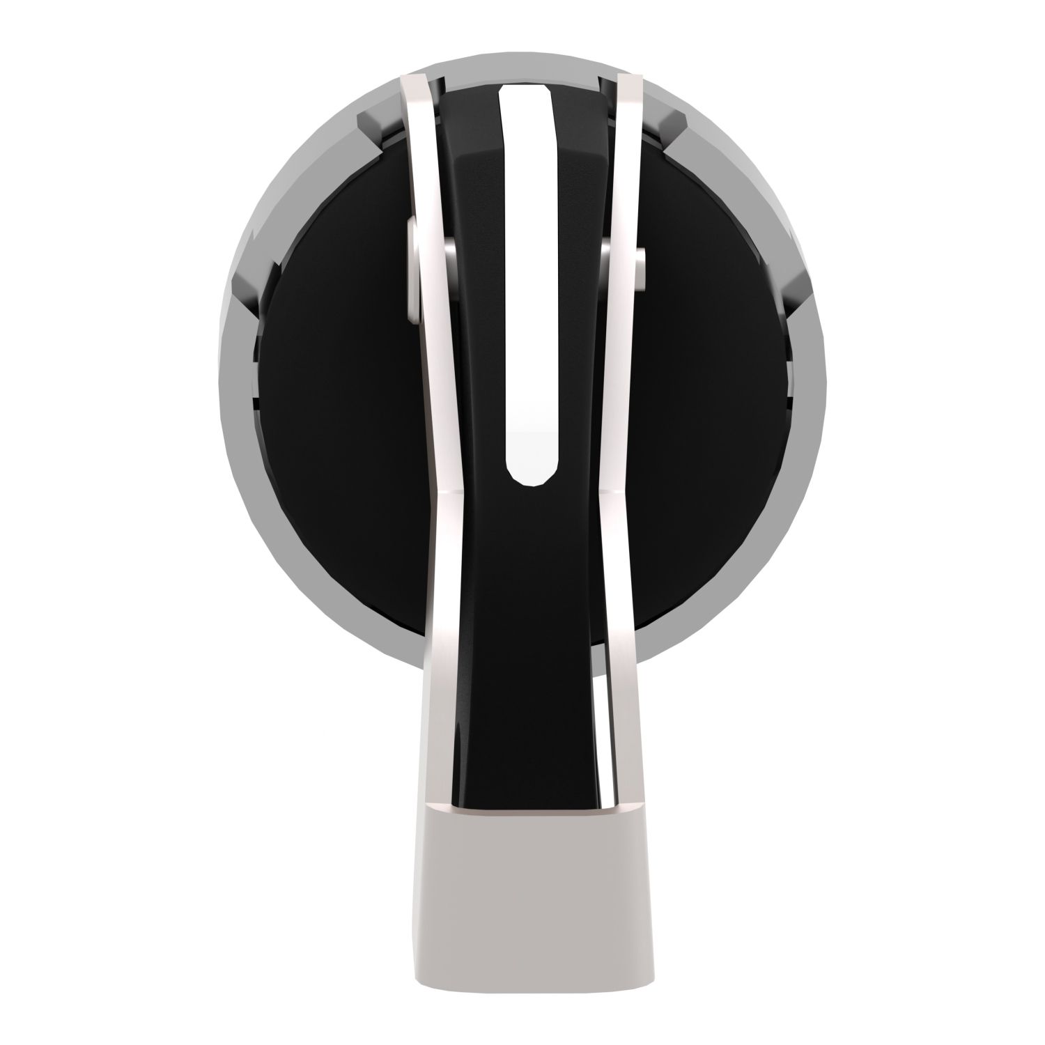 Picture of Selector switch head, Harmony XB4, metal, black, 22mm, long handle, 2 positions, stay put, padlockable on the left or on the right