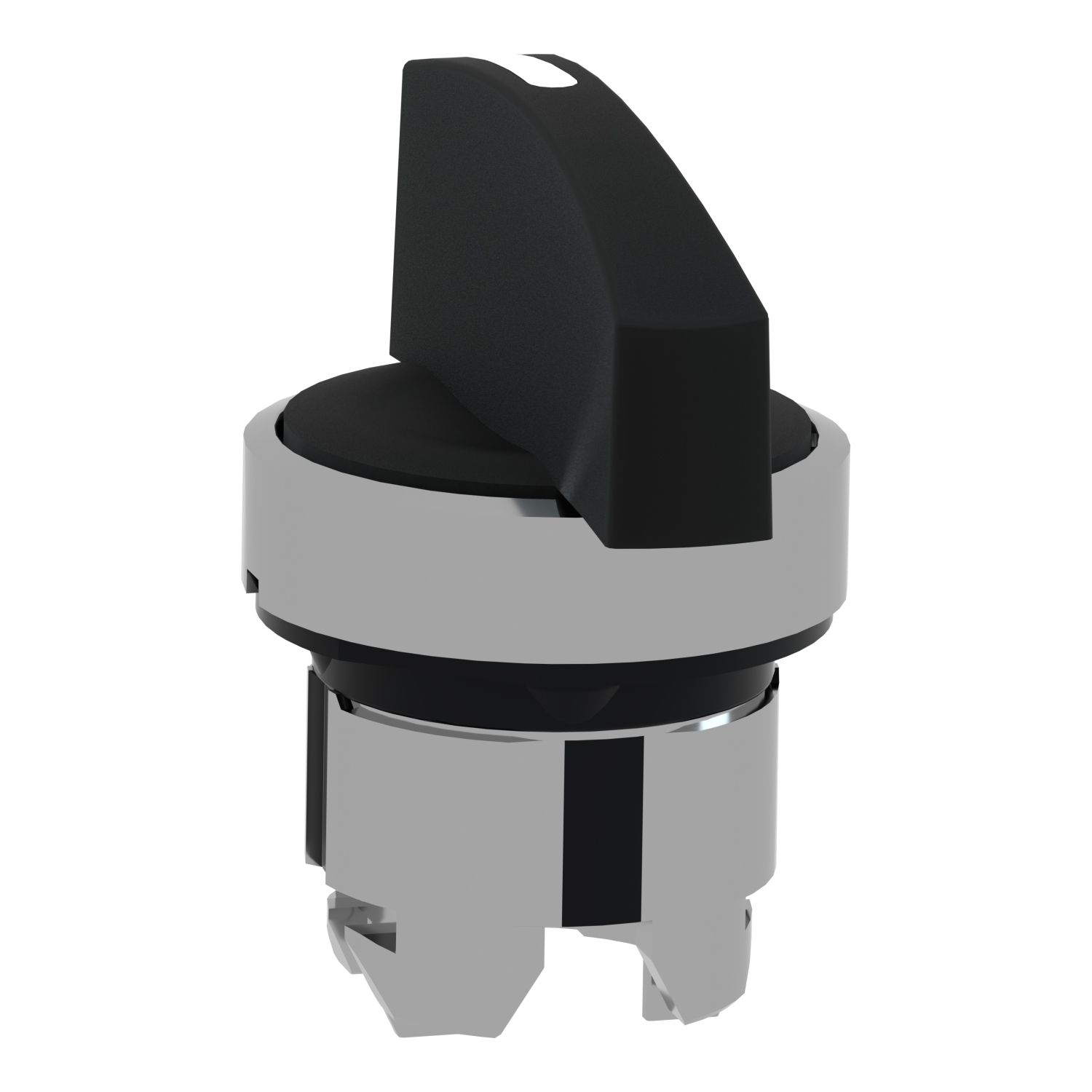 Picture of Head for selector switch, Harmony XB4, metal, black, 22mm, long handle, 3 positions, spring return to center