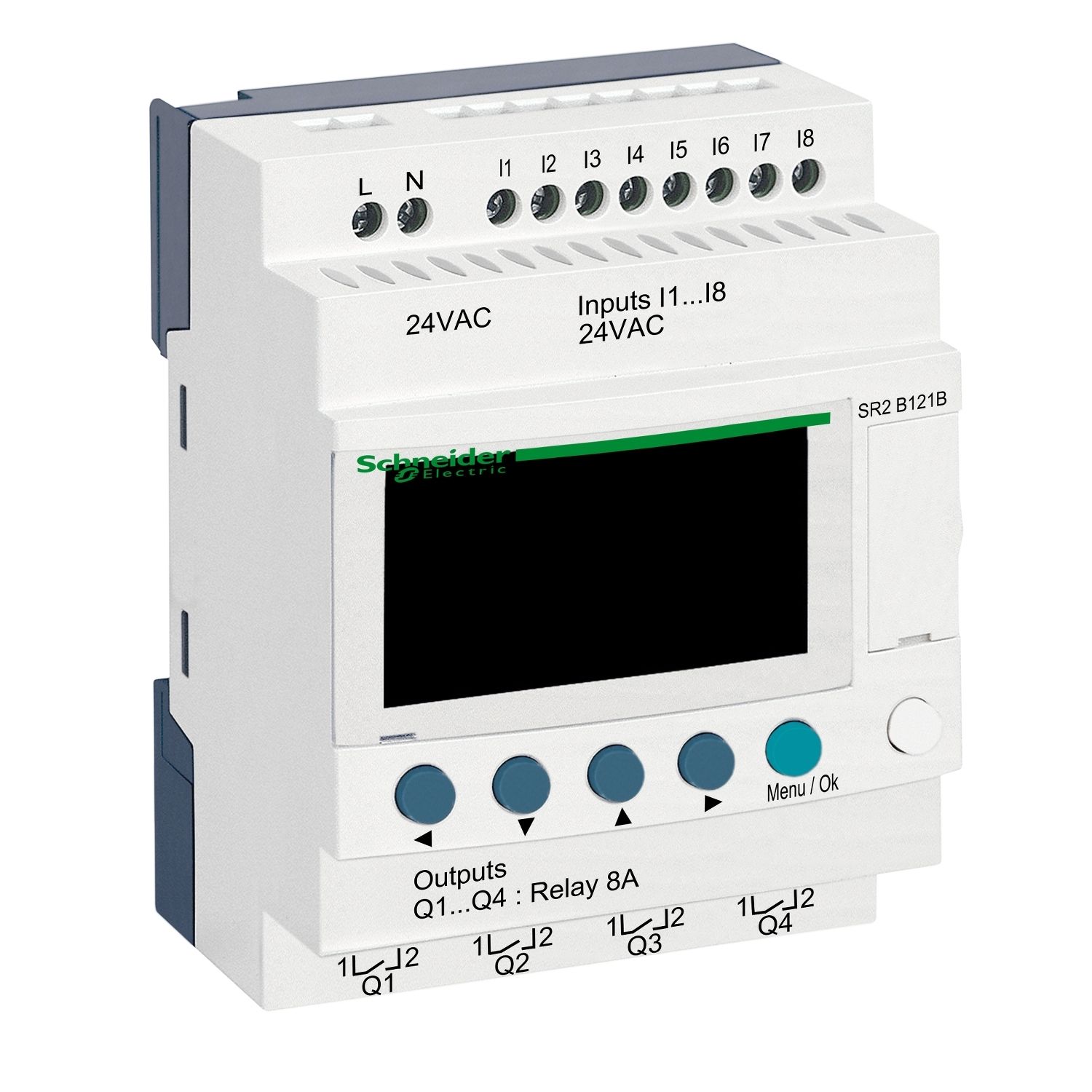 Picture of Compact smart relay, Zelio Logic, 12 I/O, 24 V AC, clock, display