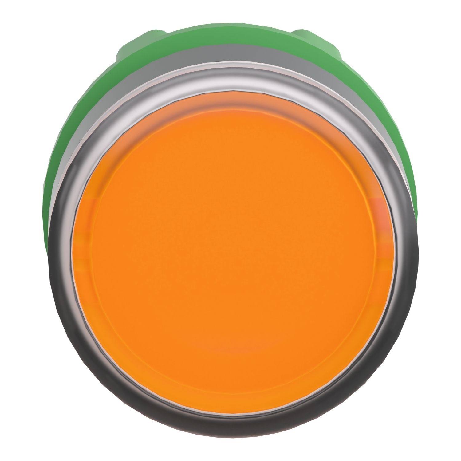 Picture of Head for illuminated push button, Harmony XB5, dark grey plastic, orange flush, 22mm, universal LED, push push, unmarked