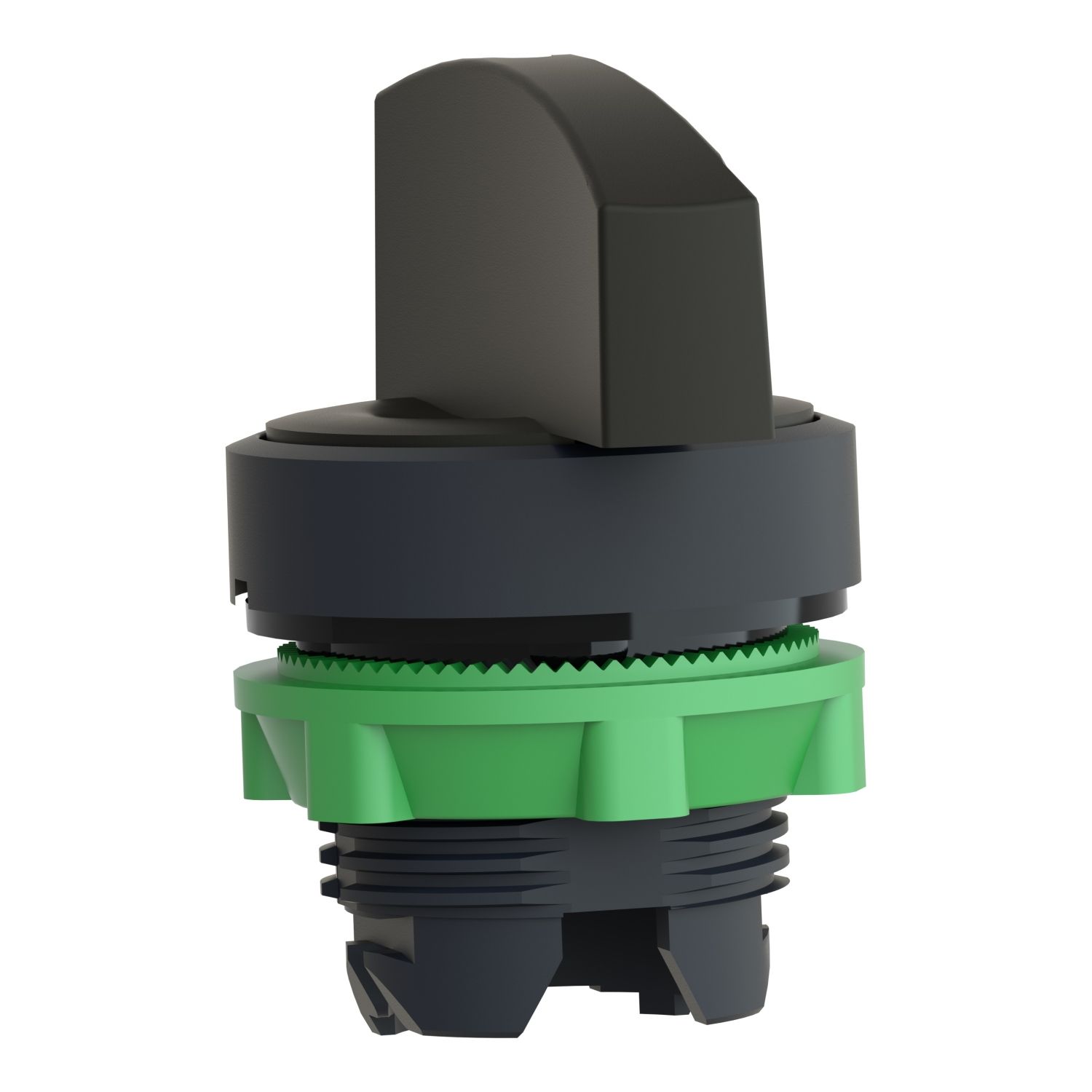 Picture of Head for selector switch, Harmony XB5, plastic, black, 22mm, long handle, 2 positions, stay put