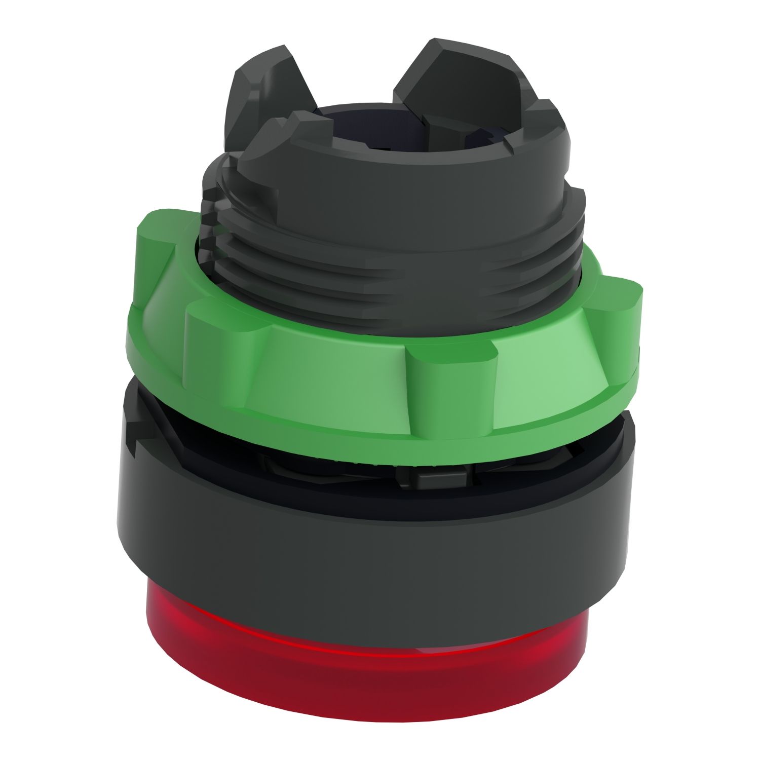 Picture of Head for illuminated push button, Harmony XB5, red projecting, 22mm, universal LED, push to release, unmarked