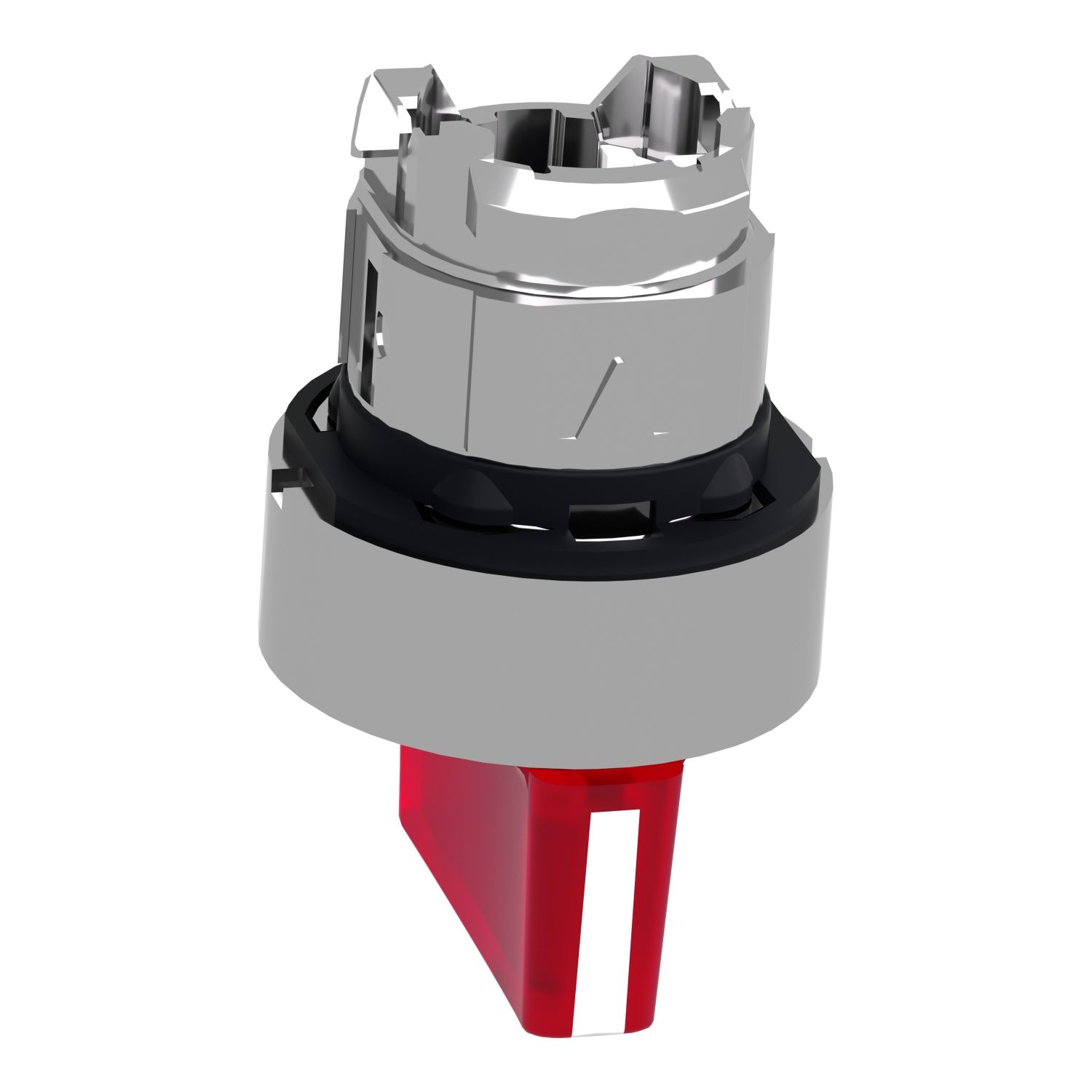 Picture of Head for illuminated selector switch, Harmony XB4, metal, red handle, 22mm, universal LED, 3 positions, left to center