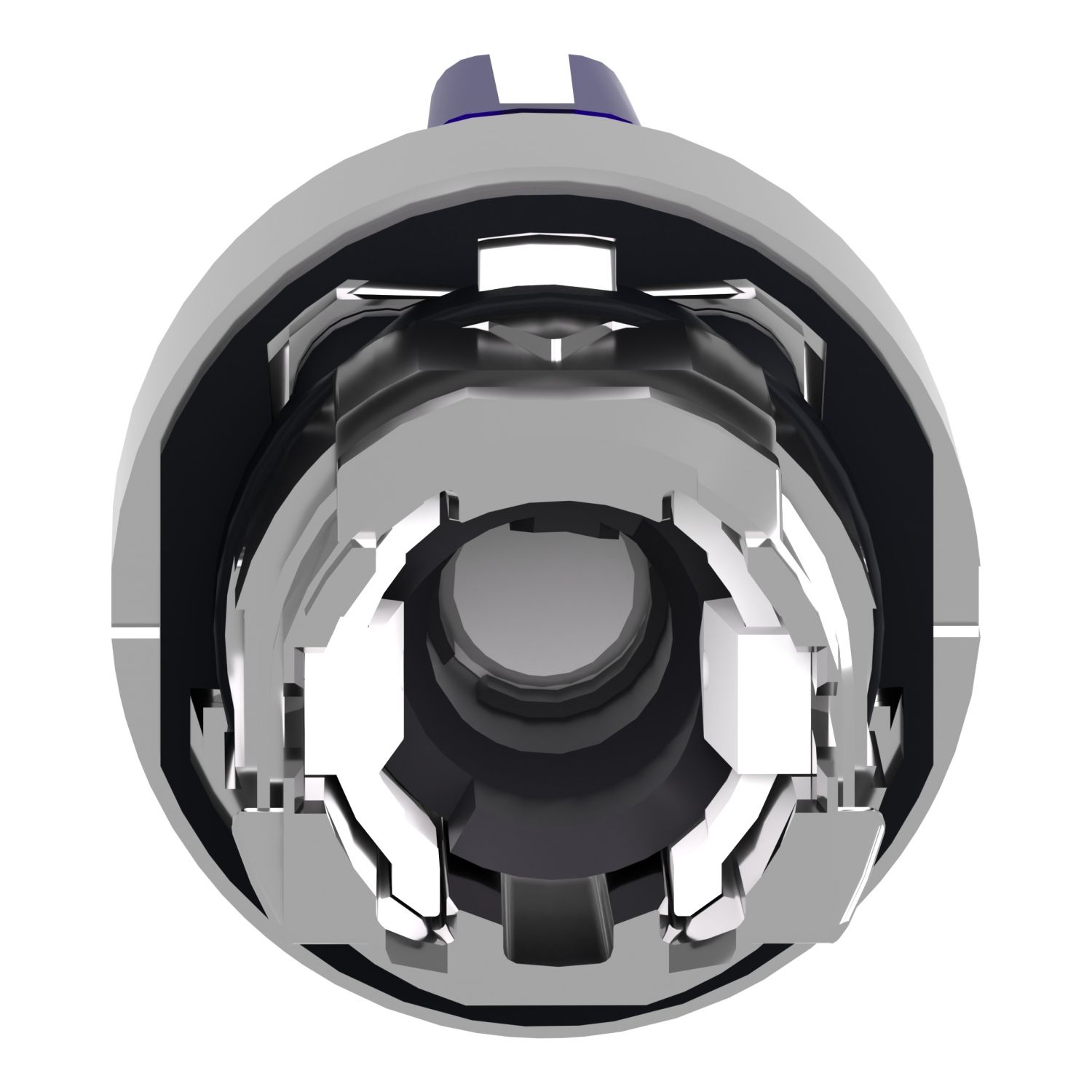 Picture of Head for illuminated selector switch, Harmony XB4, metal, blue handle, 22mm, universal LED, 3 positions, left to center