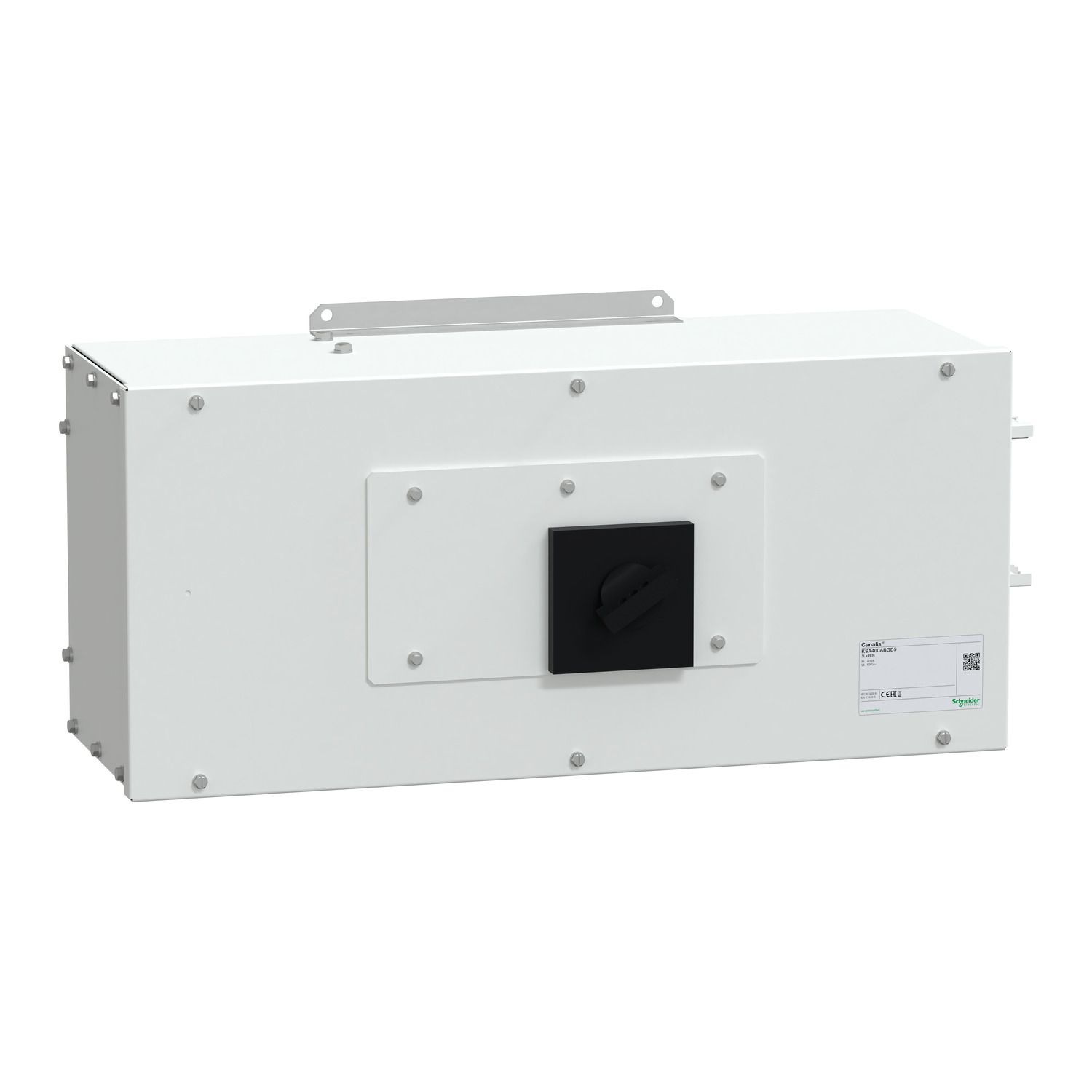 Picture of End feed unit, Canalis KSA400, aluminium, 400A, left mounting, for line protection, polarity 3L+PEN, white RAL9001