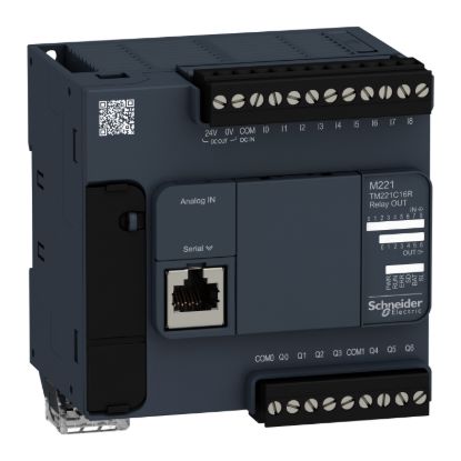 Picture of Logic controller, Modicon M221, 16 inputs/outputs, 7 relay outputs, 100…240 V AC