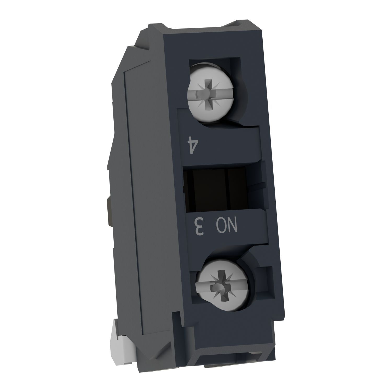 Picture of Single contact block, Harmony XB4, silver alloy, gold flashed, screw clamp terminal, dusty environment, 1NO