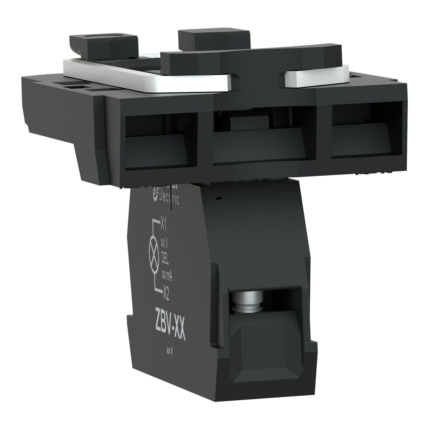 Picture of Light block with body fixing collar, Harmony XB5, plastic, for BA9s bulb, lt 250V