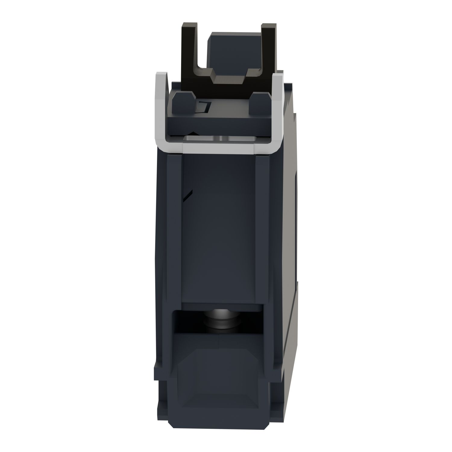 Picture of Single contact block, Harmony XB4, silver alloy, gold flashed, screw clamp terminal, dusty environment, 1NC