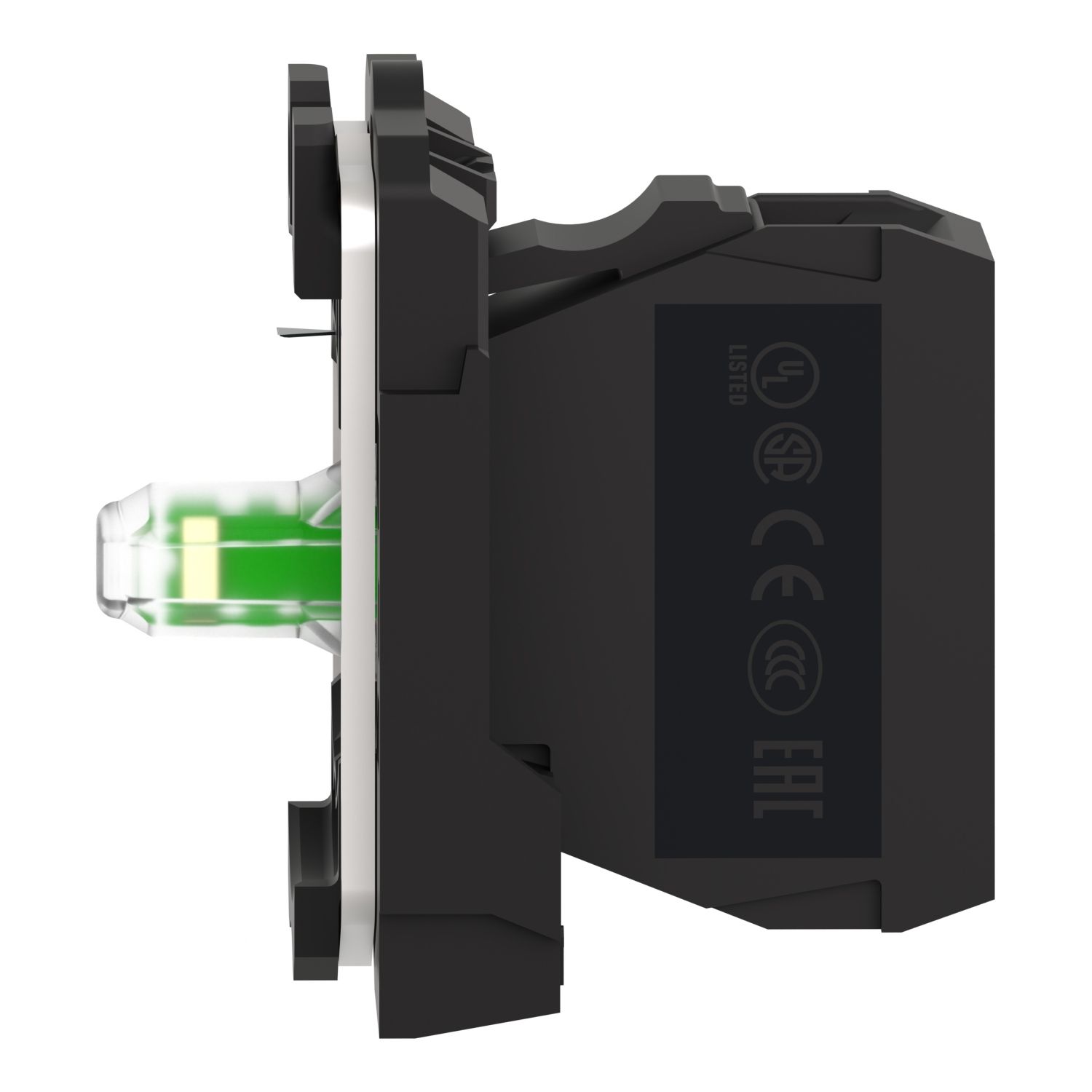 Picture of Complete body light block assembly, Harmony XB5, plastic, universal LED, body fixing collar, 24V AC DC