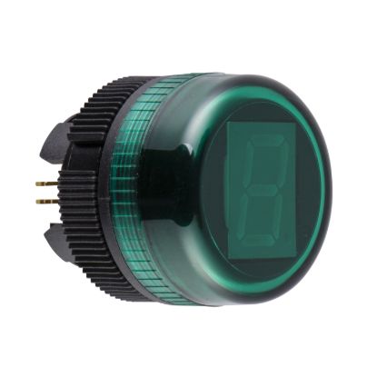 Picture of Digital display head, Harmony XB5, 22mm, plastic, green, 7 segments LED + decimal point, 24V DC
