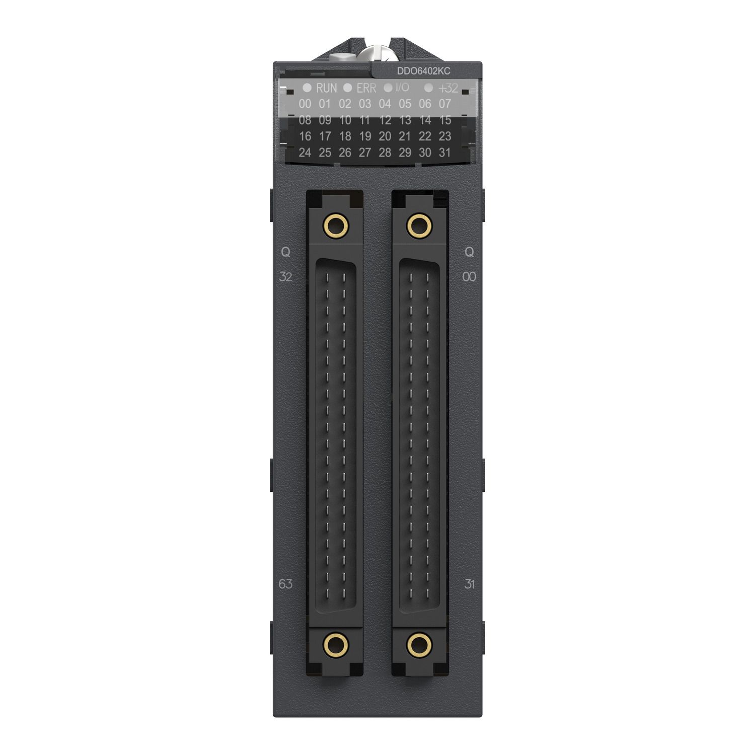 Picture of discrete output module, Modicon X80, 64 transistor outputs, 24V DC positive, conformal coating