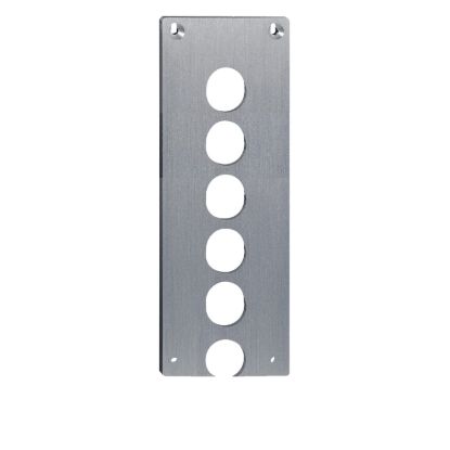 Picture of empty elbowed control station - XAM-W - aluminium alloy - 6 cut-outs - grey