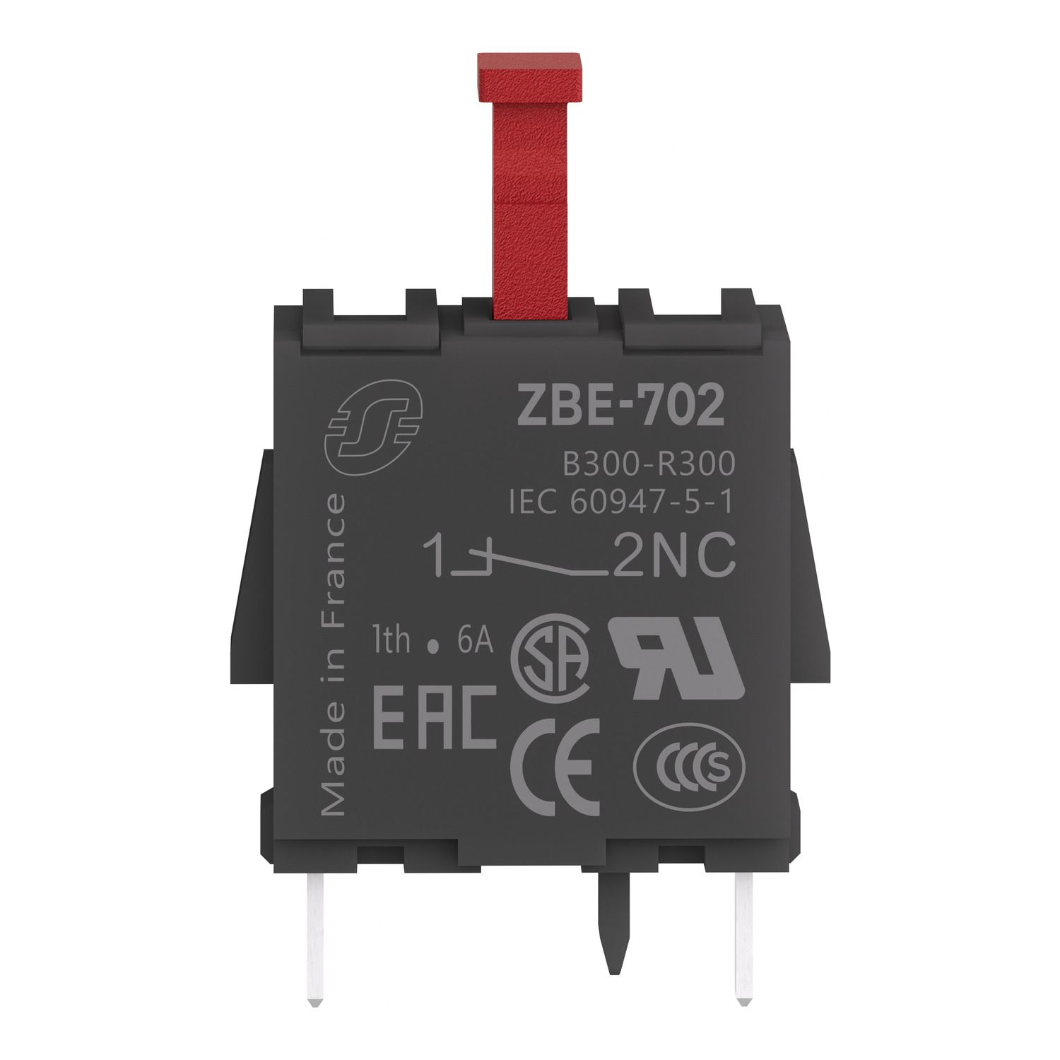 Picture of Single contact block, Harmony XB4, silver alloy, pins for printed circuit board, 1NC