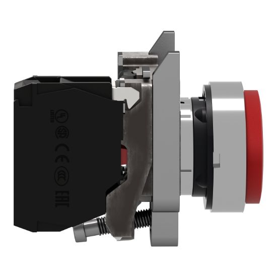 Picture of Push button, Harmony XB4, metal, projecting, red, 22mm, spring return, unmarked, 1NC