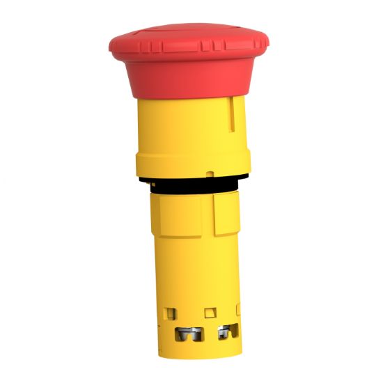 Picture of Monolithic emergency stop, Harmony XB7, plastic, red mushroom 40mm, 22mm, latching turn to release, 1NC