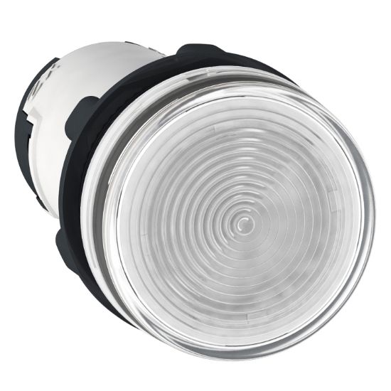 Picture of round pilot light Ø 22 - white - BA 9s neon - 230 V - faston connectors