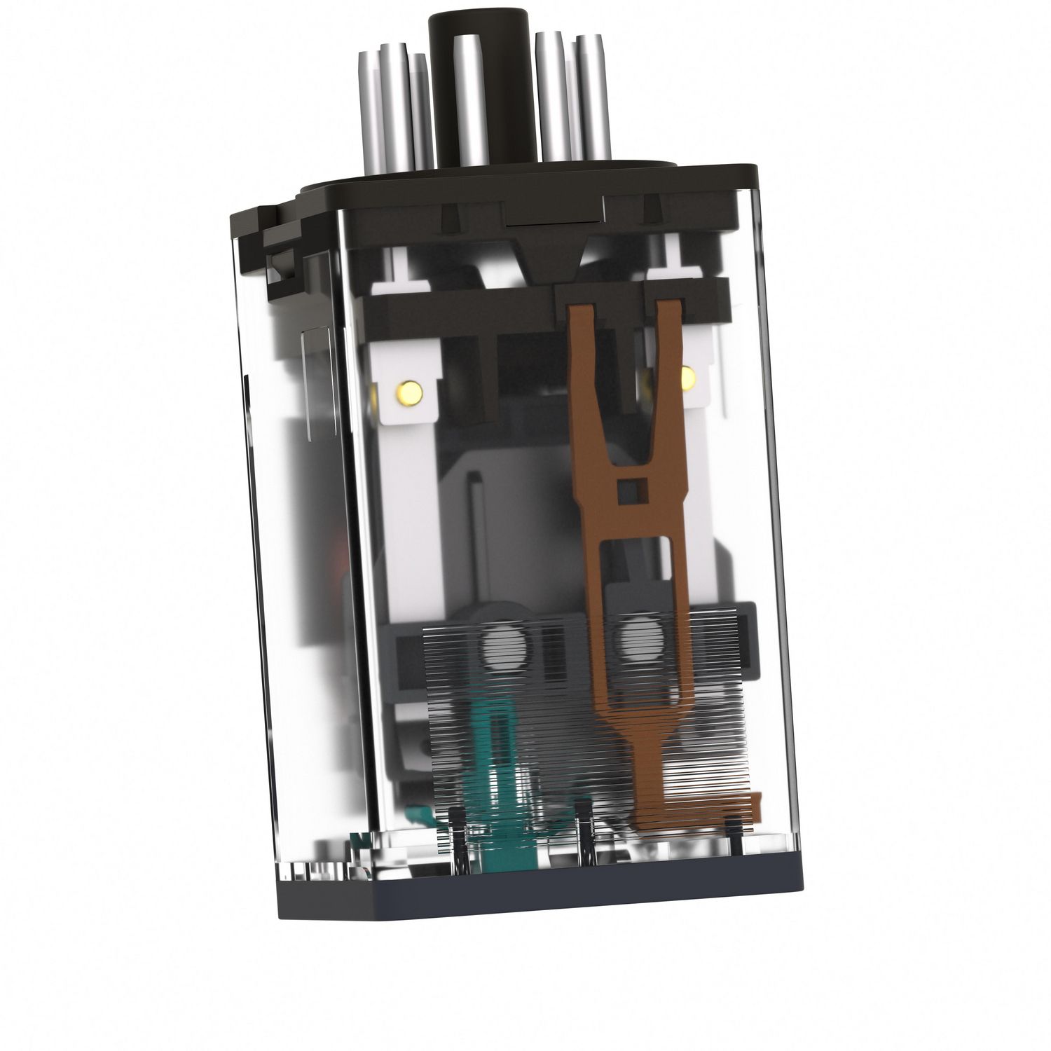 Picture of Universal plug in relay, Harmony Electromechanical Relays, 10A, 3CO, with LED, lockable test button, 12V DC