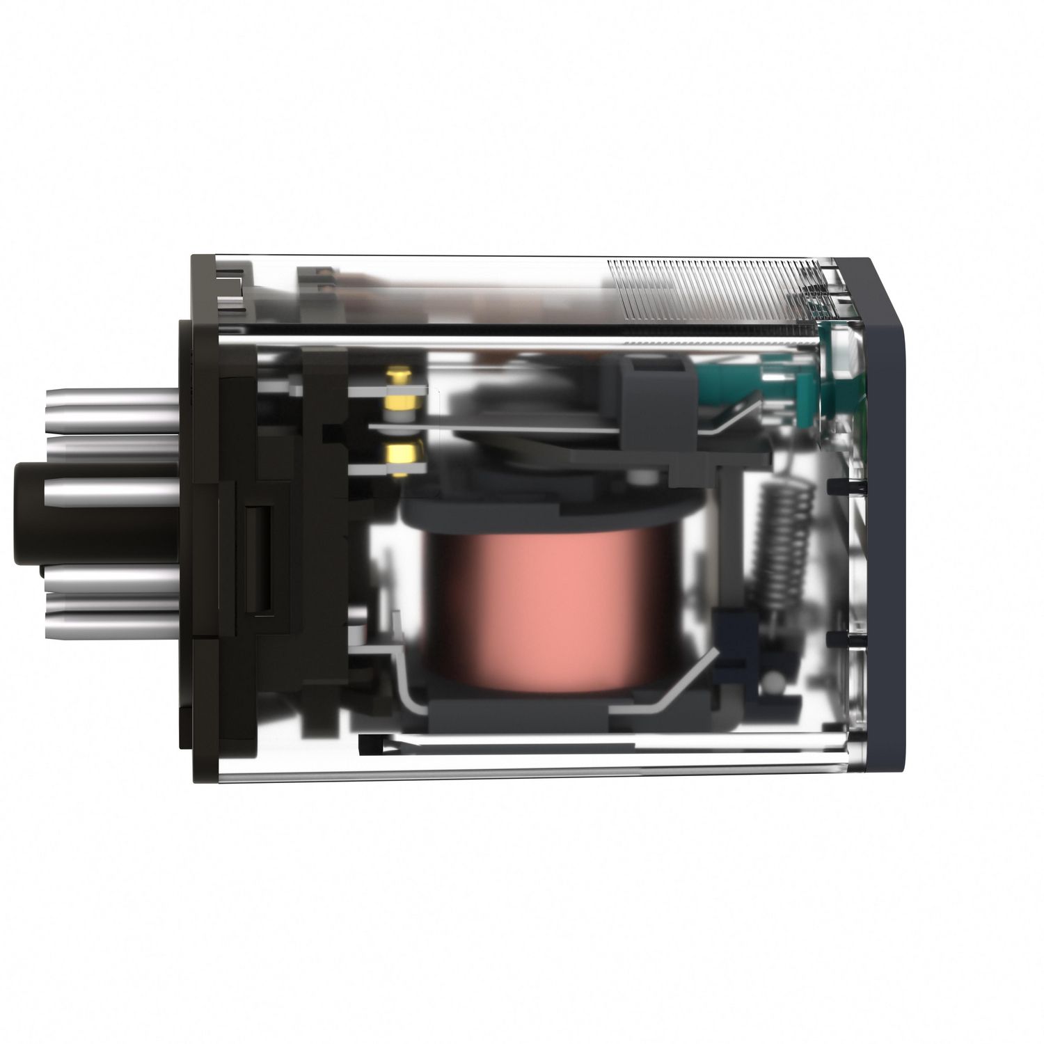 Picture of Universal plug in relay, Harmony Electromechanical Relays, 10A, 3CO, with LED, lockable test button, 12V DC