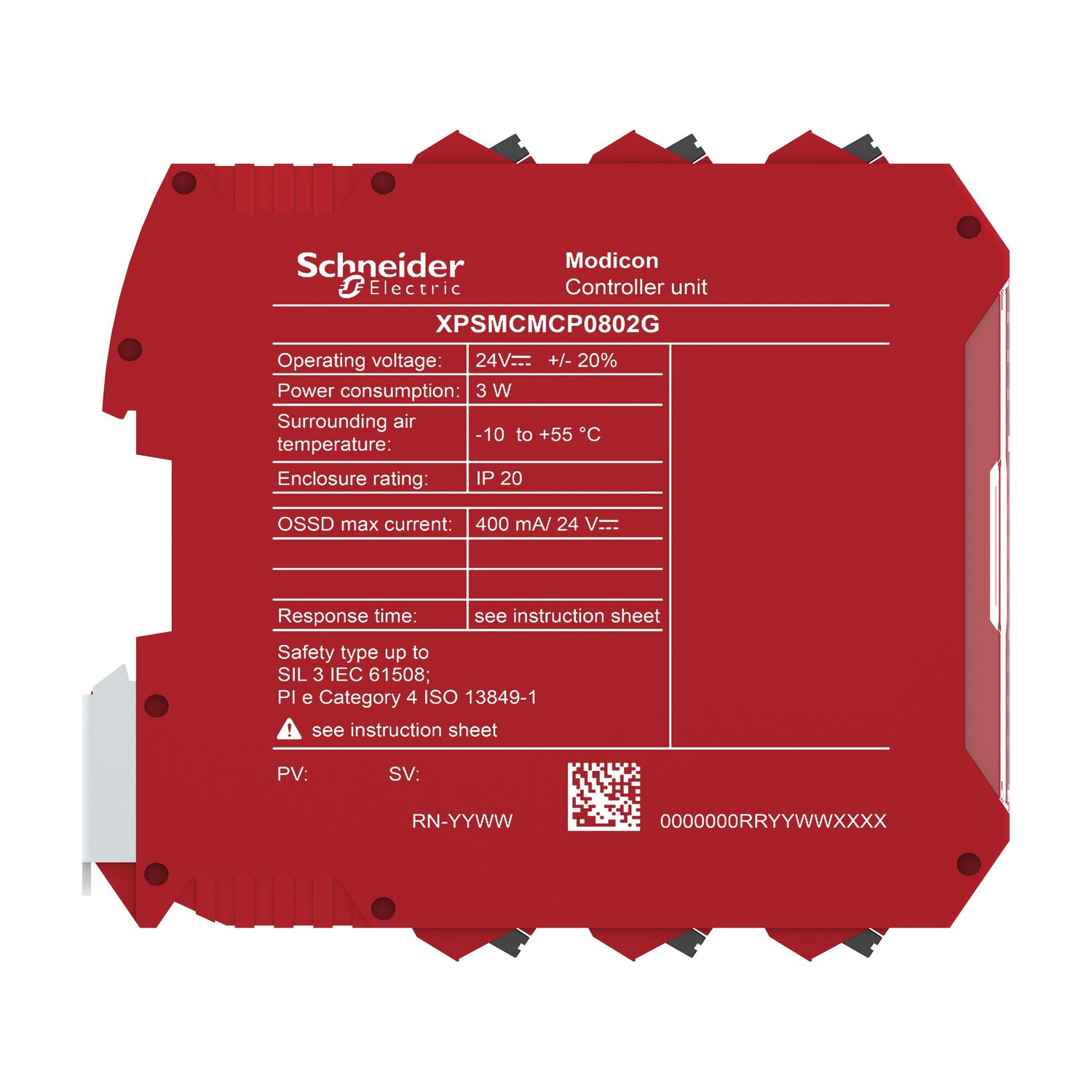 Picture of Safety controller, Modicon MCM, 8 inputs 2 outputs, monitors expansion modules, spring