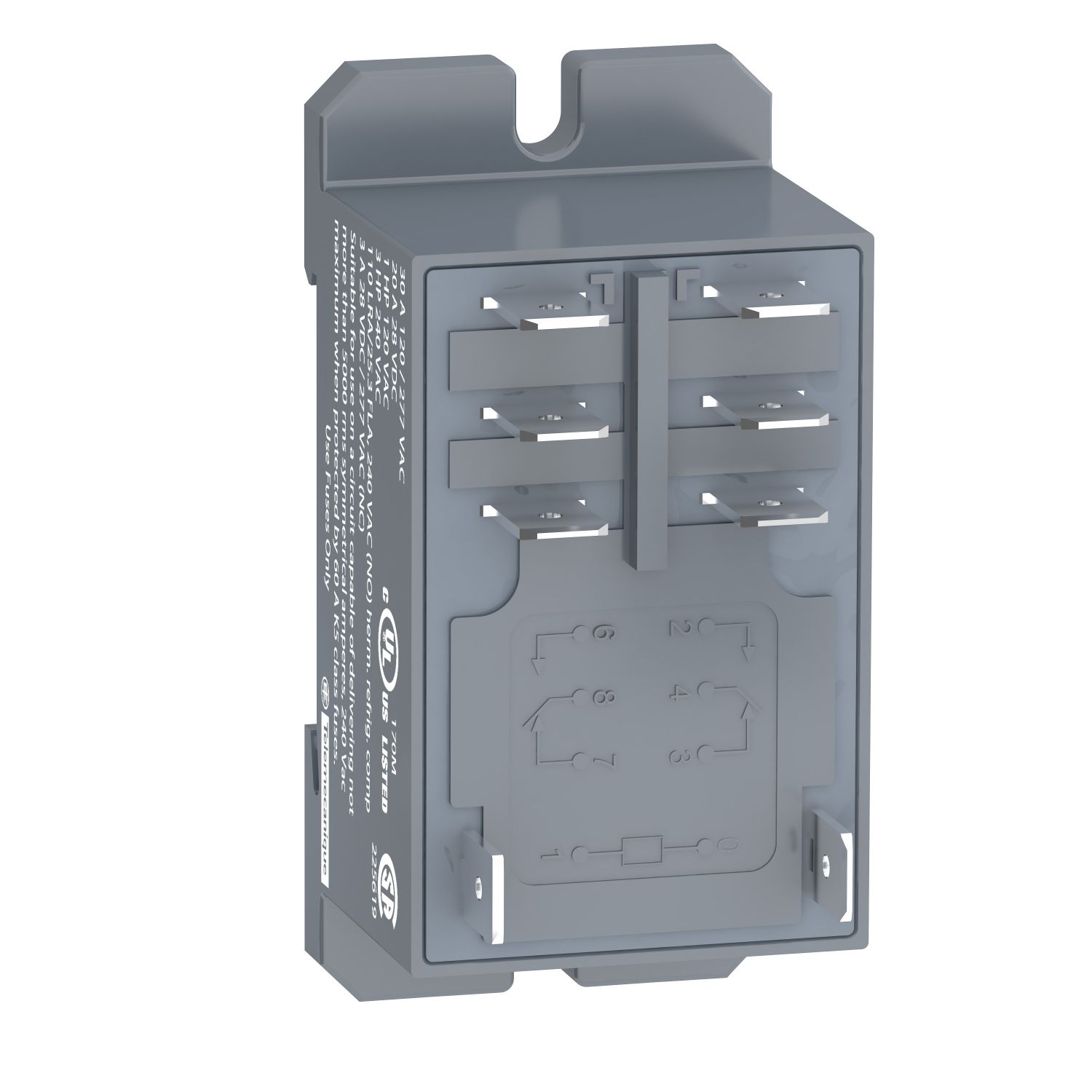 Picture of power relay, Harmony electromechanical relays, DIN rail or panel mount relay, 30A, 2CO, 120V AC
