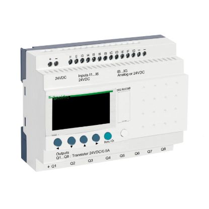 Picture of Compact smart relay, Zelio Logic, 20 I/O, 24 V DC, clock, display