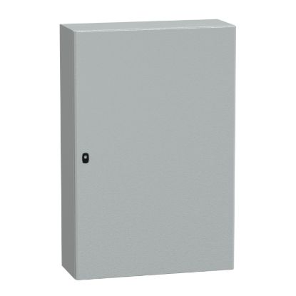 Picture of Wall mounted steel enclosure, PanelSeT S3D, plain door, with mounting plate, 1200x800x300mm, IP66, IK10