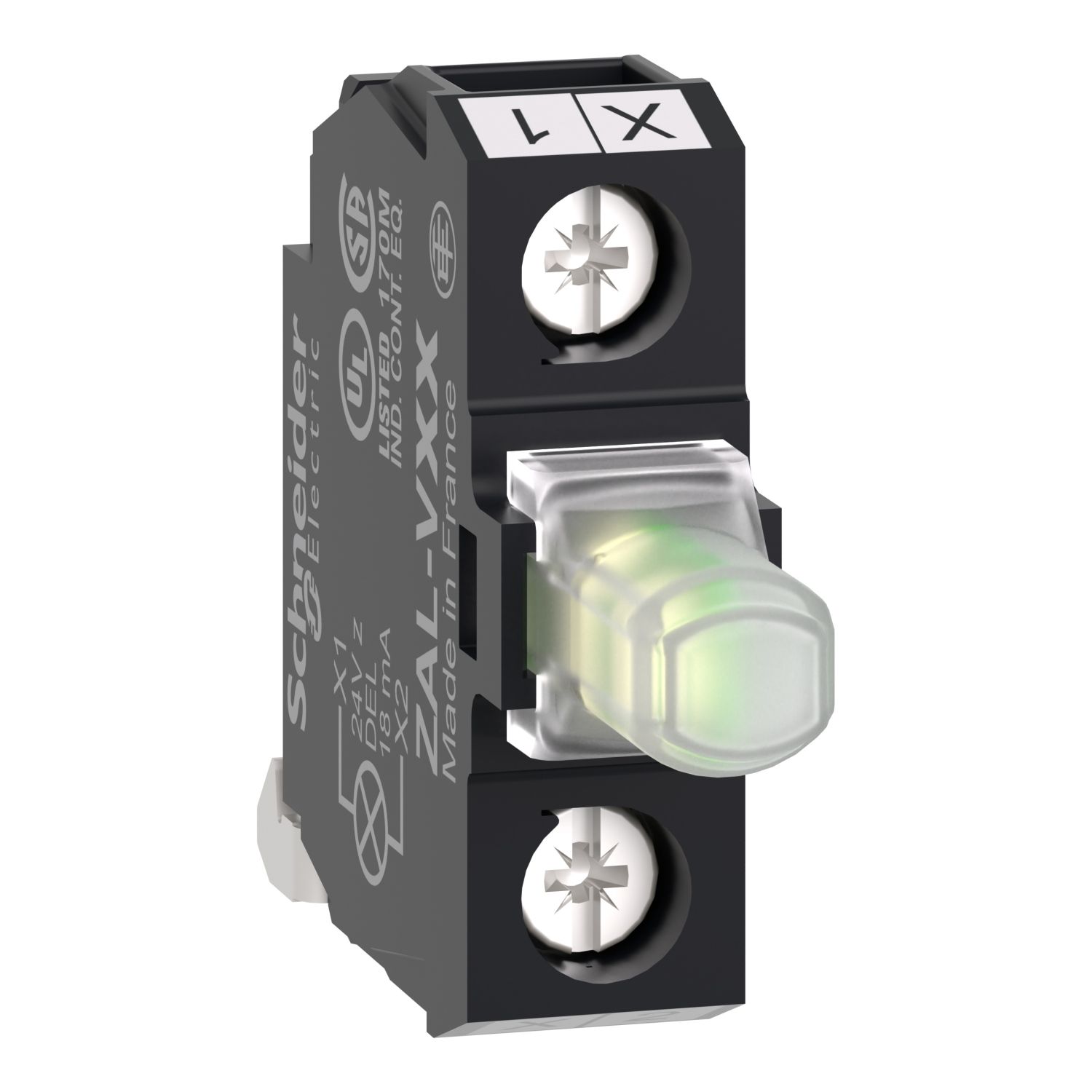 Picture of Light block, Harmony XALD, XALK, for head 22mm, universal LED, mounting in back of enclosure, 24V AC DC