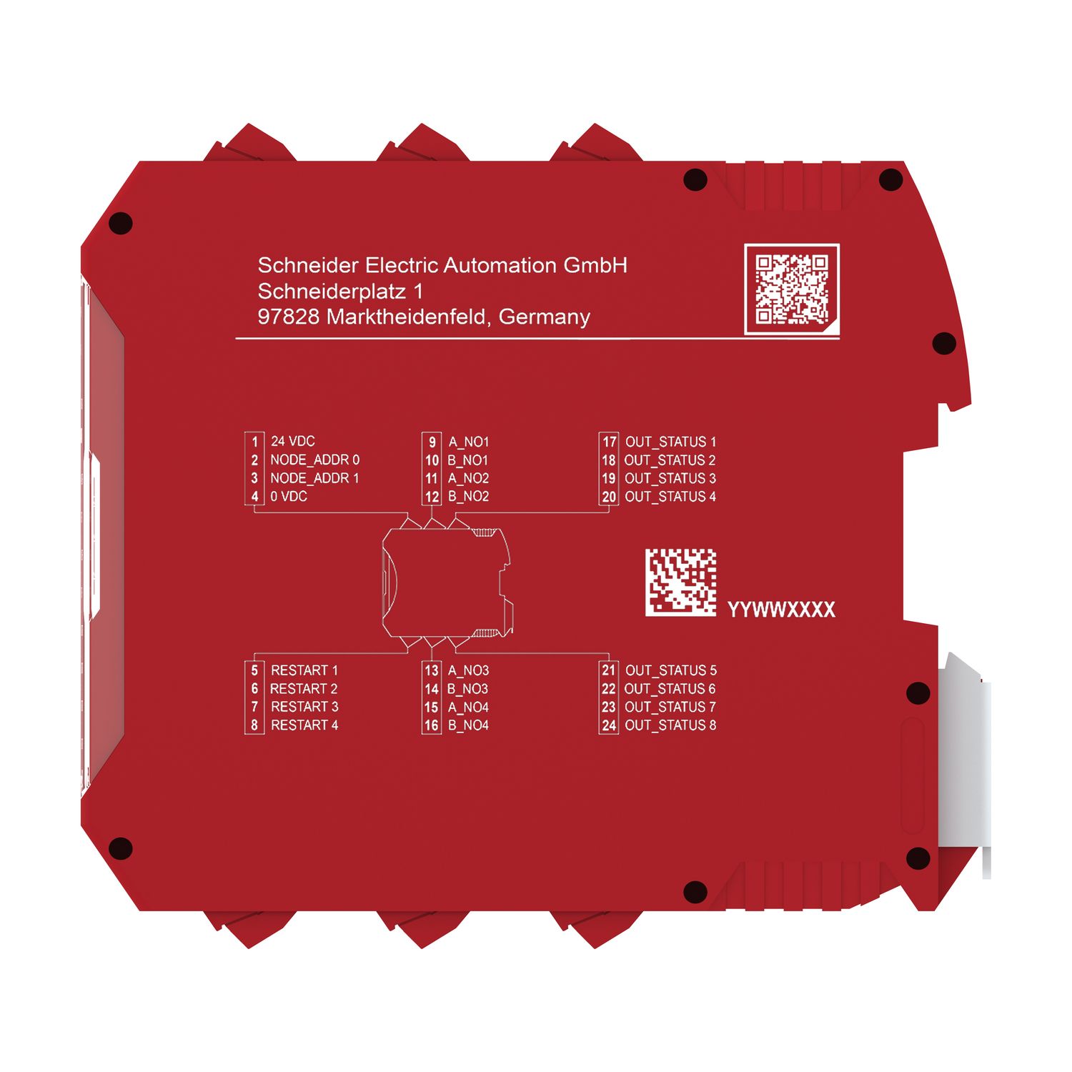 Picture of expansion module, Modicon MCM, 4 safety relay outputs, with diagnostic outout, with backplane connection, screw
