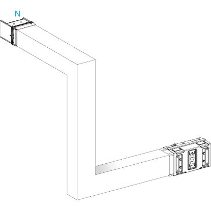 Picture of Multiple, Canalis KSA630, aluminium, 500/630A, all sides made to measure, upward then turns right, 3L+N+PE, RAL9001