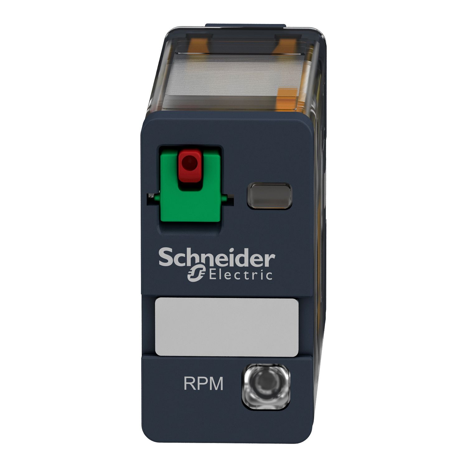 Picture of plug-in relay, Harmony electromechanical relays, 15A, 1CO, with LED, lockable test button, 120V AC