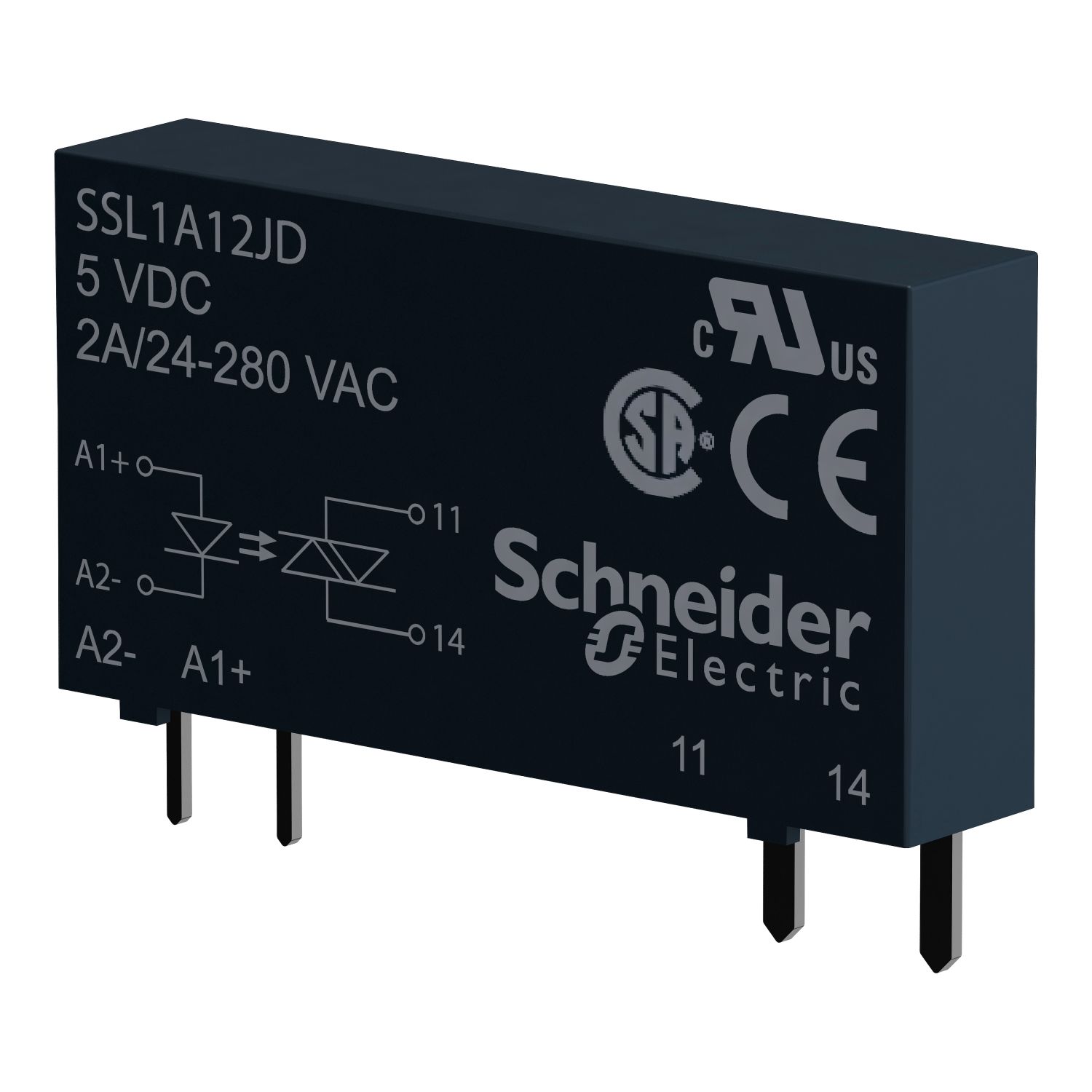 Picture of Solid state slim relay, Harmony Solid State Relays, 2A, zero voltage switching, input 3…12V DC, output 24...280V AC