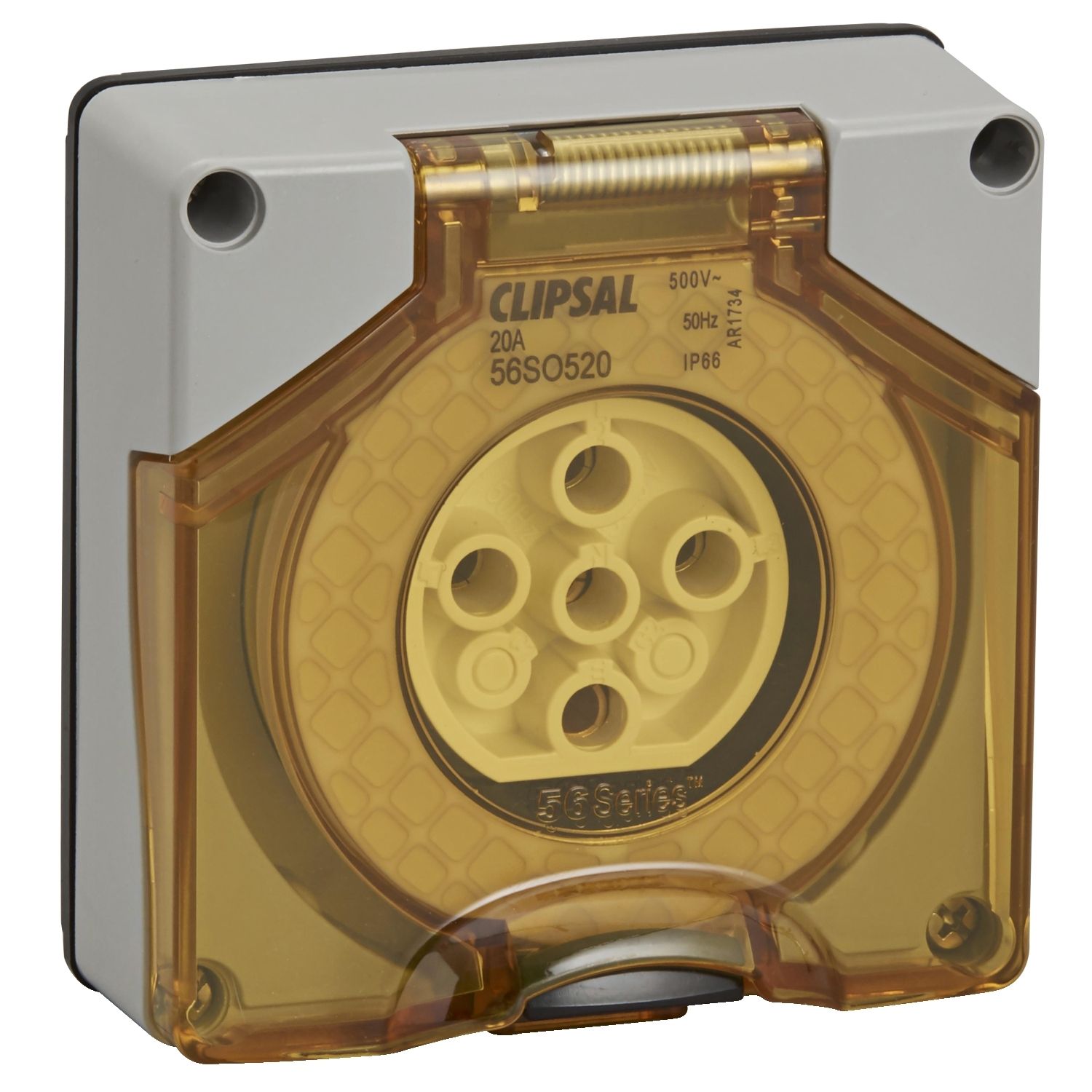 Picture of Socket Outlet, Clipsal - 56 Series, Surface 5 PIN Round 20A Less Enclosure