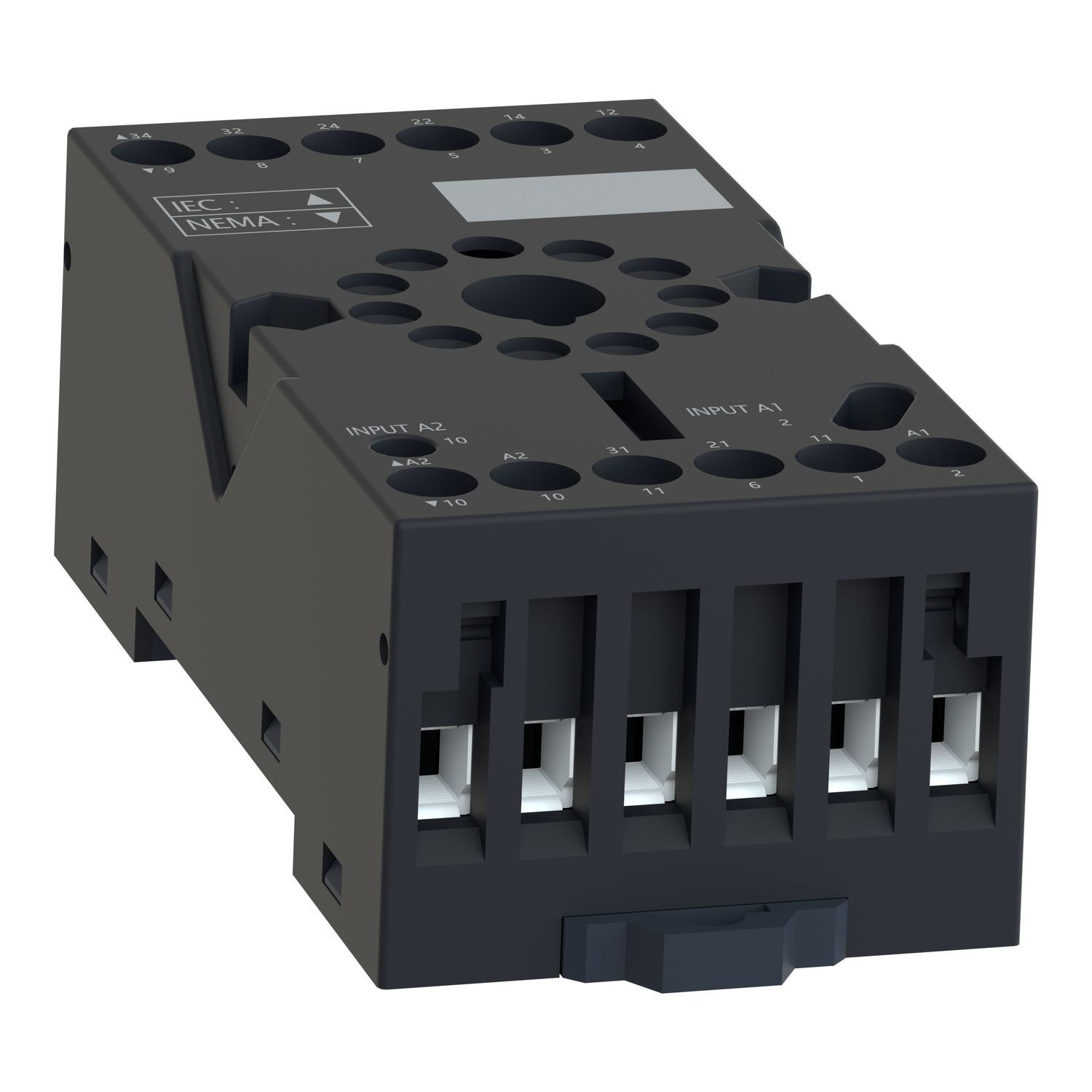 Picture of Socket for RUMC3 relays, Harmony Timer Relays, 10A, screw connectors, mixed contact
