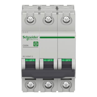 Picture of Miniature circuit breaker (MCB), Multi9 C60N, 3P, 63A, C curve, 10kA (IEC/EN 60947-2)