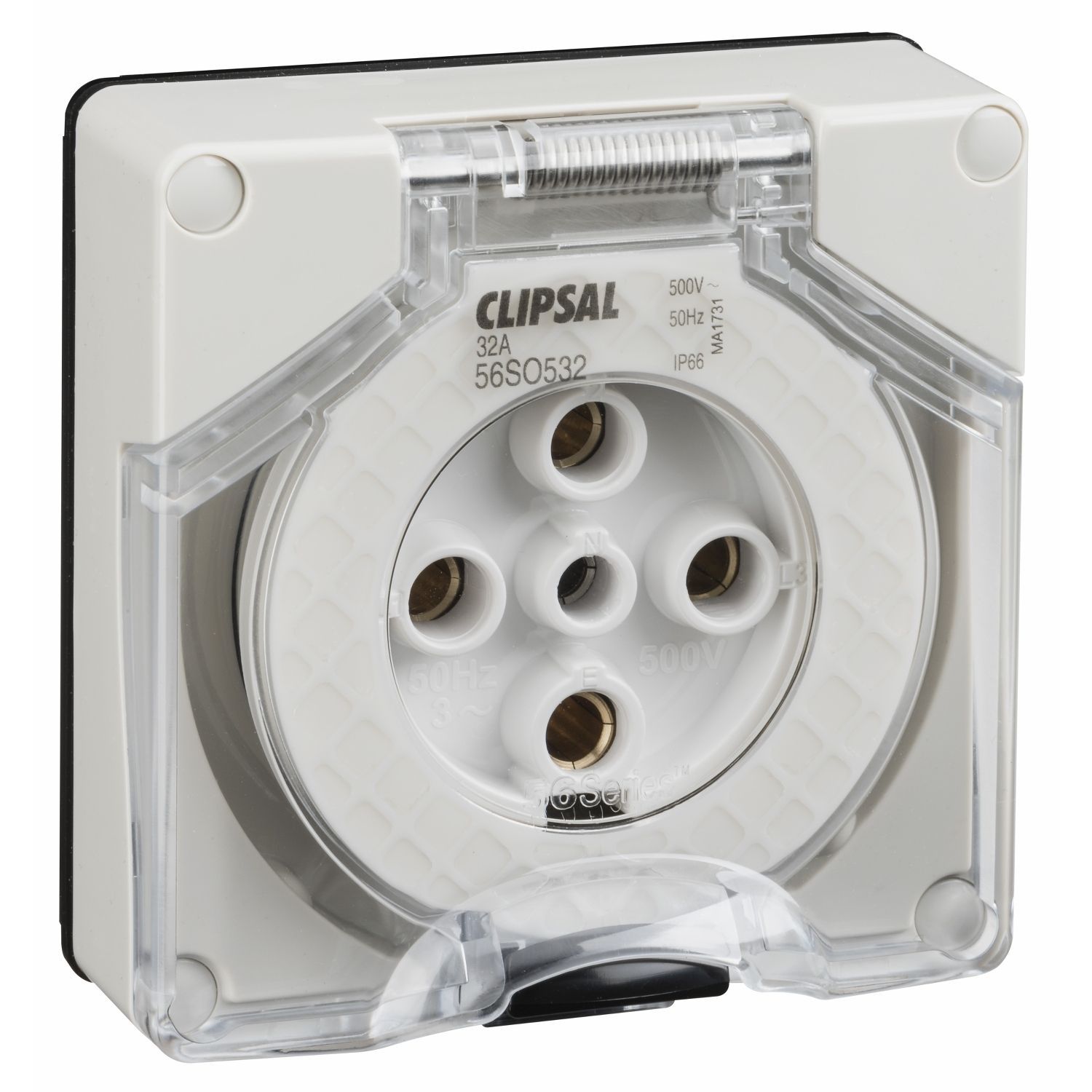 Picture of Socket Outlet, Clipsal - 56 Series, Surface 5 PIN Round 32A Less Enclosure