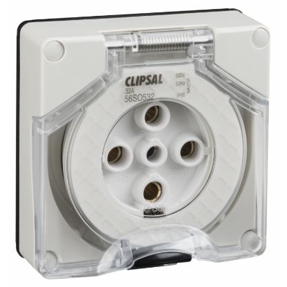 Picture of Socket Outlet, Clipsal - 56 Series, Surface 5 PIN Round 32A Less Enclosure