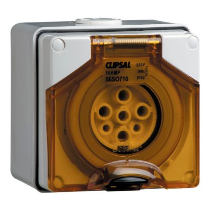 Picture of Surface Socket, Clipsal - 56 Series, IP66, 500V 10A - 7 Round Pins