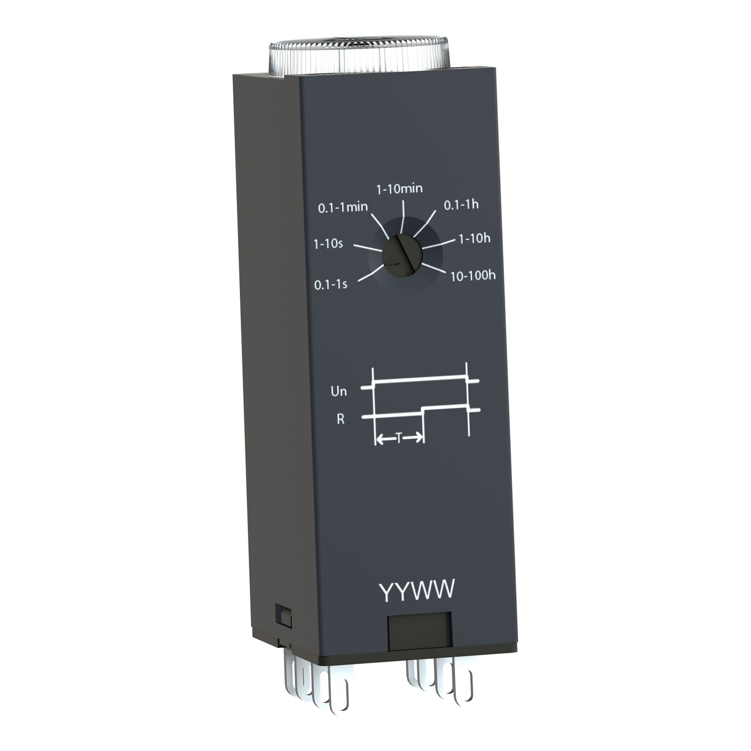 Picture of single function relay, Harmony Timer Relays, 5A, 4CO, 0.1s..100h, on delay, 120V AC