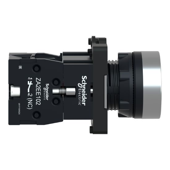 Picture of Complete push button, Easy Harmony XA2, plastic, flush, red, 22mm, push push, unmarked, 1NC