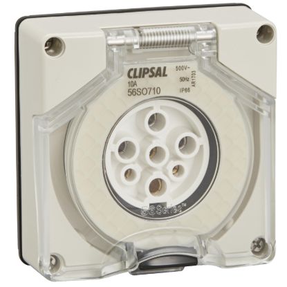 Picture of Socket Outlet, Clipsal - 56 Series, Surface 7 PIN Round 10A Less Enclosure