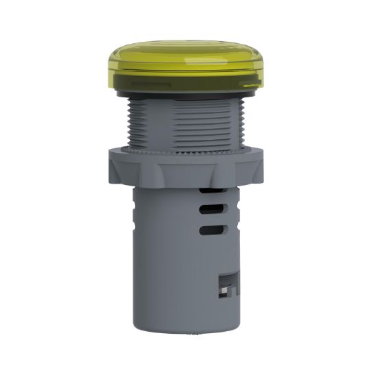 Picture of Monolithic pilot light, Easy Harmony XA2E, plastic, yellow, 22mm, integral LED, screw clamp terminals, 110V AC DC, anti interference