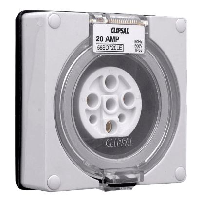 Picture of Socket Outlet, Clipsal - 56 Series, Surface 7 PIN Round 20A Less Enclosure