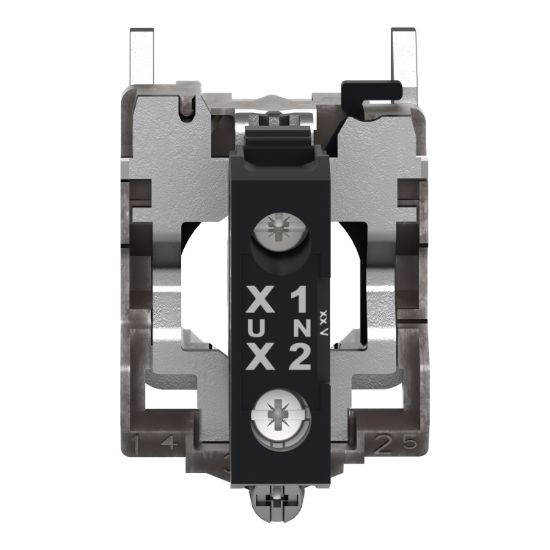 Picture of Complete body light block assembly, Harmony XB4, metal, universal LED, body fixing collar, 230...240V AC