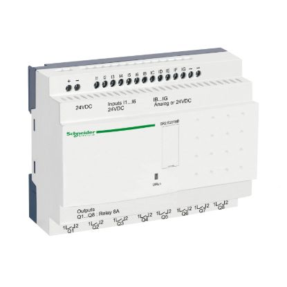Picture of Compact smart relay, Zelio Logic, 20 I/O, 24 V DC, clock, no display