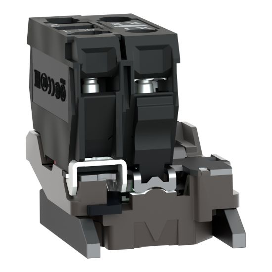 Picture of Light block with body fixing collar, Harmony XB4, metal, red, integral LED, 230…240V AC, 1NC