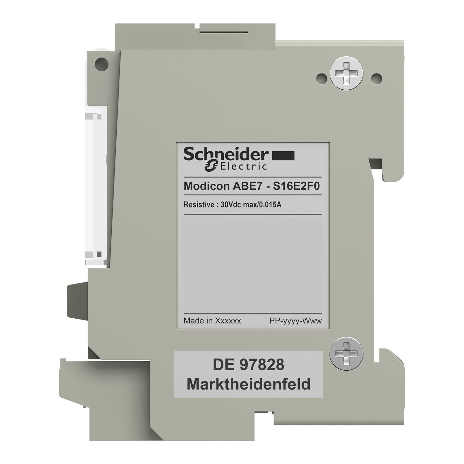 Picture of sub-base - soldered solid state output relay ABE7 - 16 inputs - 115 V AC