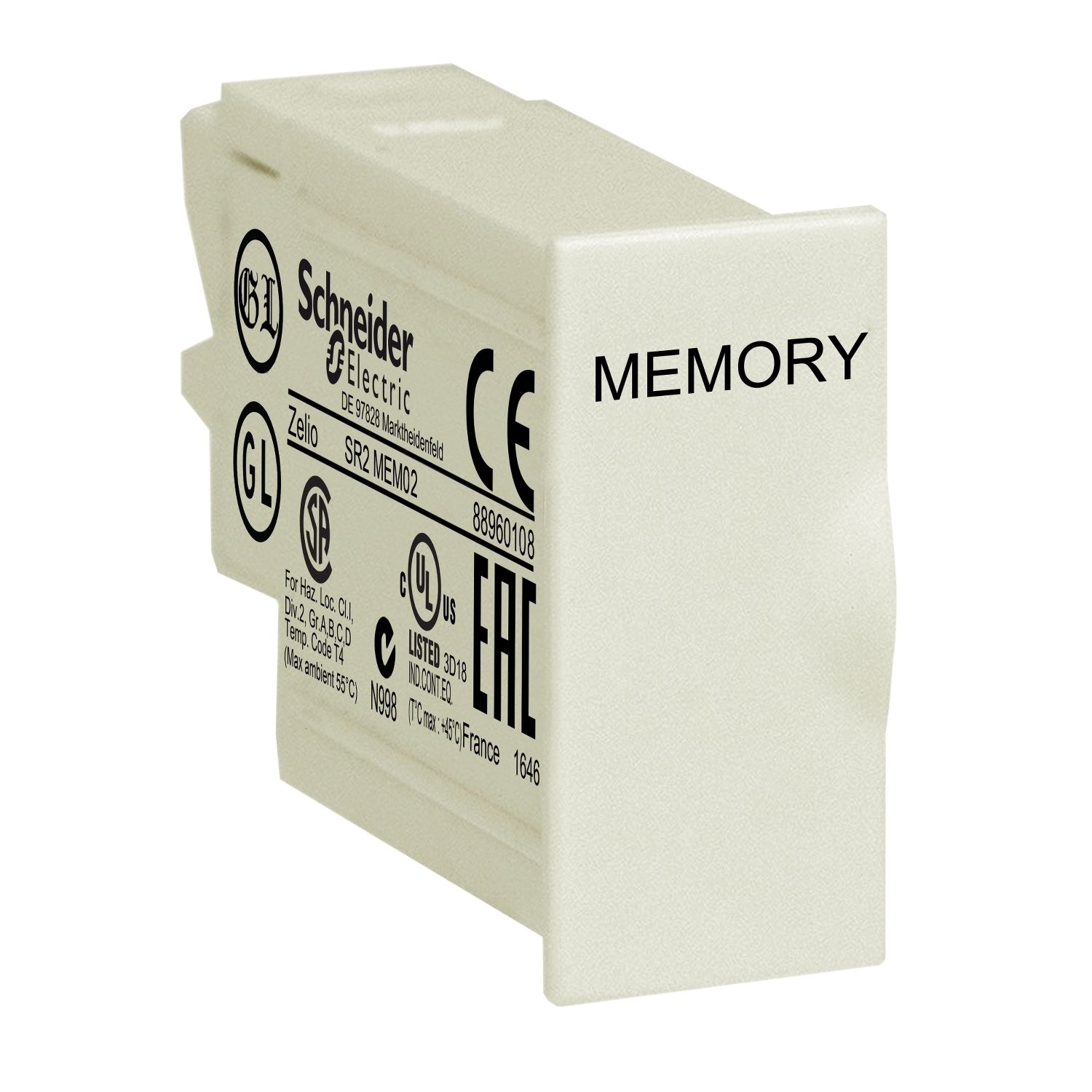 Picture of Memory cartridge, Zelio Logic, for smart relay firmware, for v 3.0, EEPROM, Phaseo