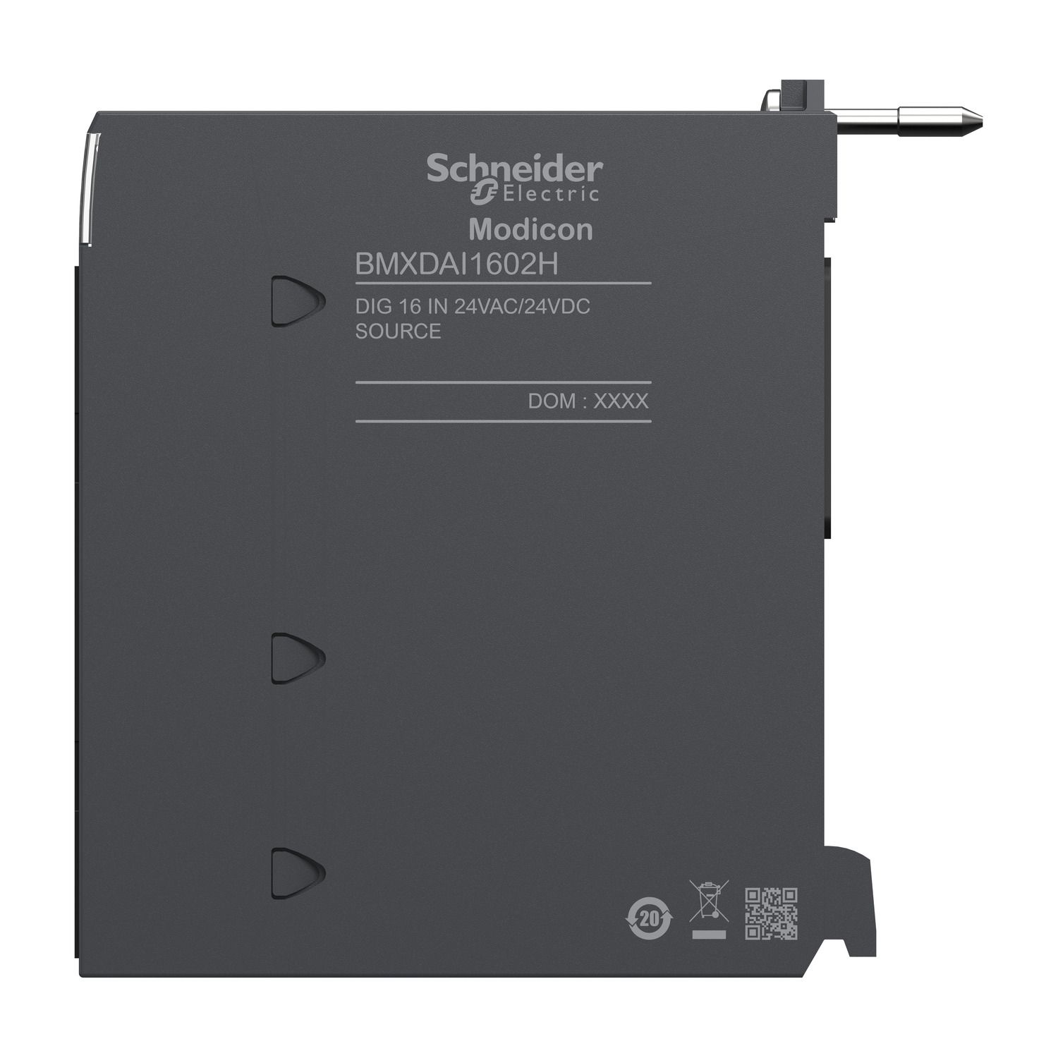 Picture of Discrete input module, Modicon X80, 16 inputs, 24V AC/DC positive or negative, for severe environments