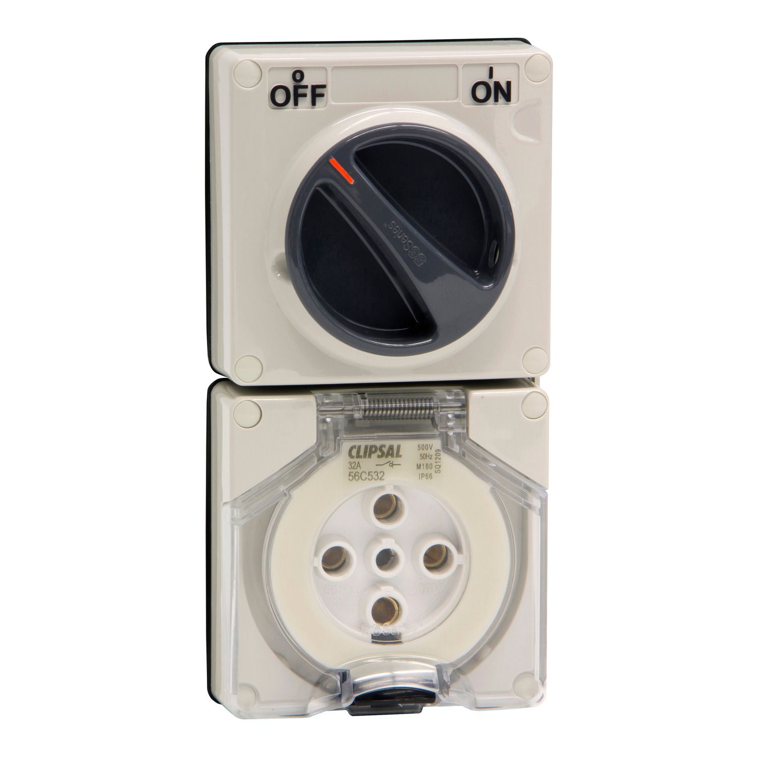 Picture of Switched Socket, Clipsal - 56 Series, Surface IP66 5 PIN 32A Less Enclosure